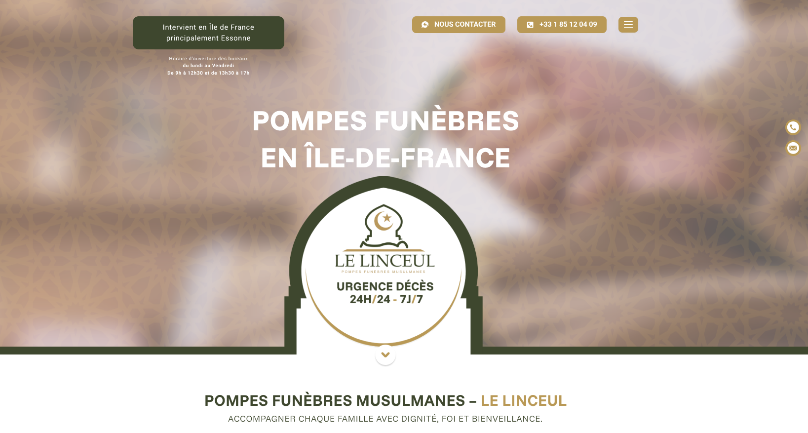 Site web réalisé par OBOXIA pour LE LINCEUL